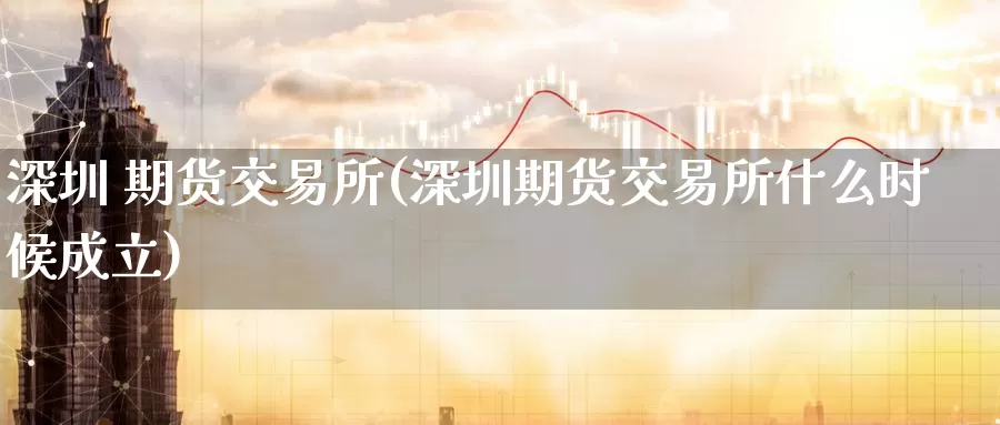 深圳 期货交易所(深圳期货交易所什么时候成立)_https://www.wenchangxx.com_期货平台_第1张